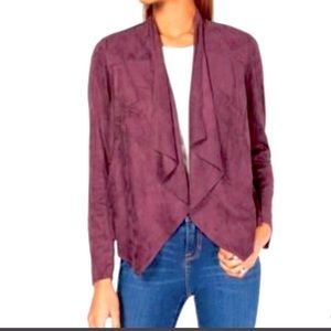 KUT Kut From the Kloth | Tayanita Faux Suede front drape jacket in plum | size M